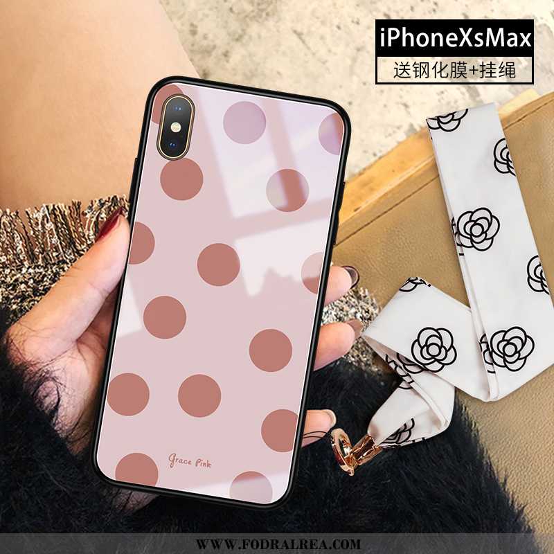 Skal iPhone Xs Max Glas All Inclusive Fallskydd, Fodral iPhone Xs Max Trend Mobil Telefon Rosa