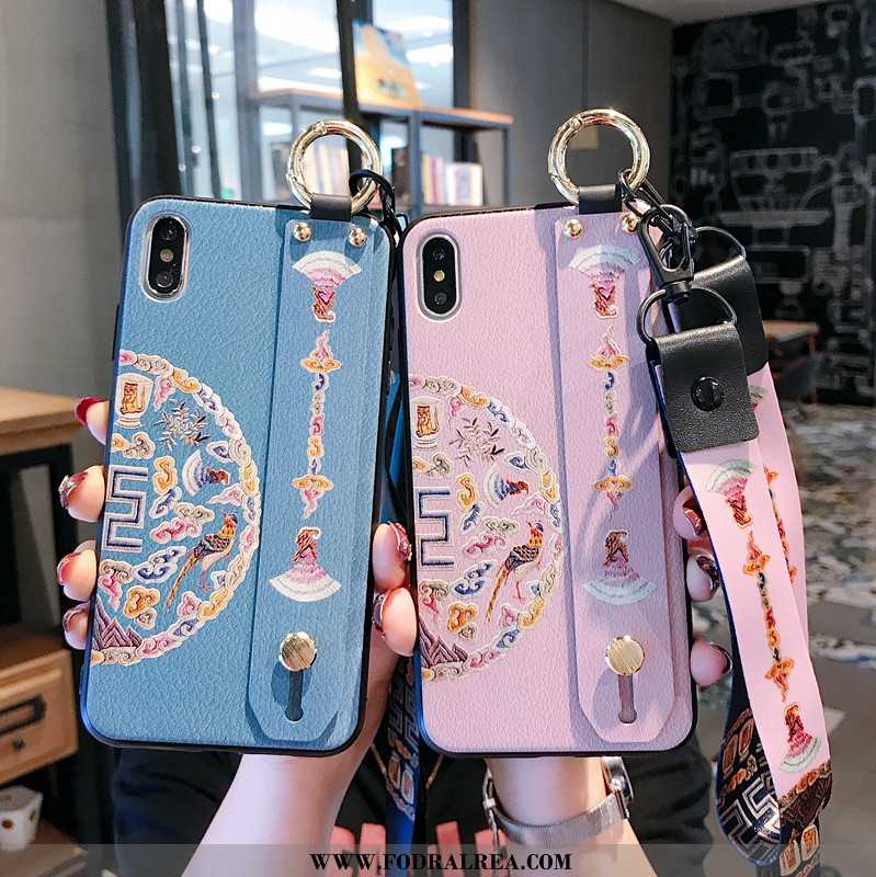 Skal iPhone Xs Max Lättnad Vind Rosa, Fodral iPhone Xs Max Hängande Nacke Palats Rosa