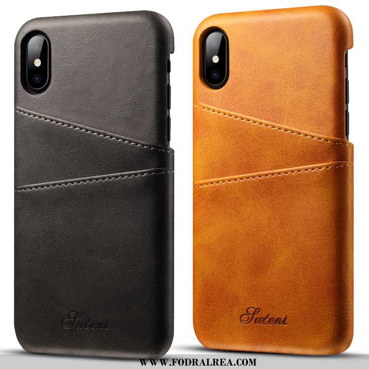 Skal iPhone Xs Max Plånbok Läderfodral Cow, Fodral iPhone Xs Max Mönster Liten Bruna