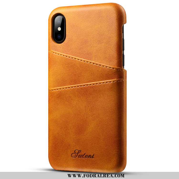 Skal iPhone Xs Max Plånbok Läderfodral Cow, Fodral iPhone Xs Max Mönster Liten Bruna