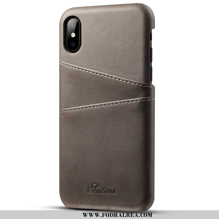 Skal iPhone Xs Max Plånbok Läderfodral Cow, Fodral iPhone Xs Max Mönster Liten Bruna