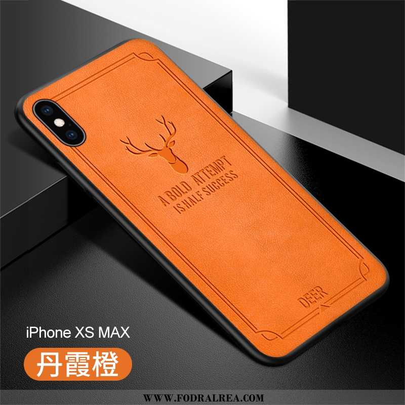 Skal iPhone Xs Max Silikon Grön Högt Utbud, Fodral iPhone Xs Max Skydd Läderfodral Orange