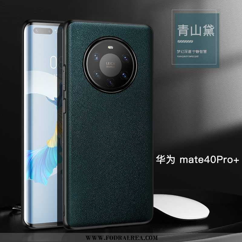 Fodral Huawei Mate 40 Pro+ Äkta Läder Grön Mobil Telefon, Skal Huawei Mate 40 Pro+ Läder All Inclusi