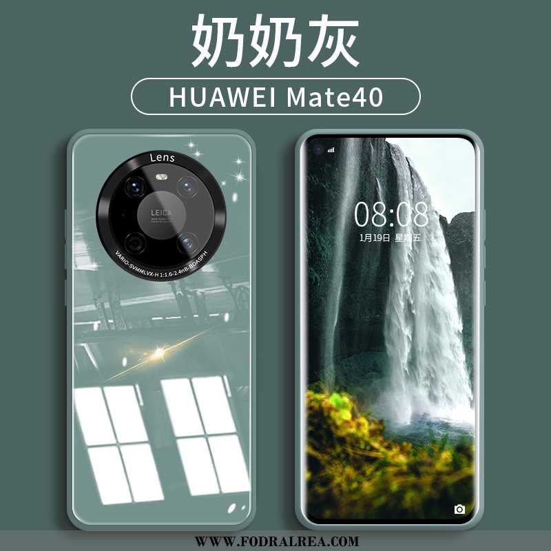 Fodral Huawei Mate 40 Trend Blå Glas, Skal Huawei Mate 40 Silikon Mobil Telefon