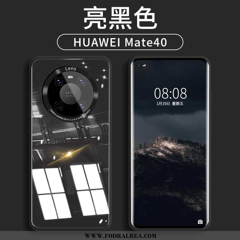 Fodral Huawei Mate 40 Trend Blå Glas, Skal Huawei Mate 40 Silikon Mobil Telefon