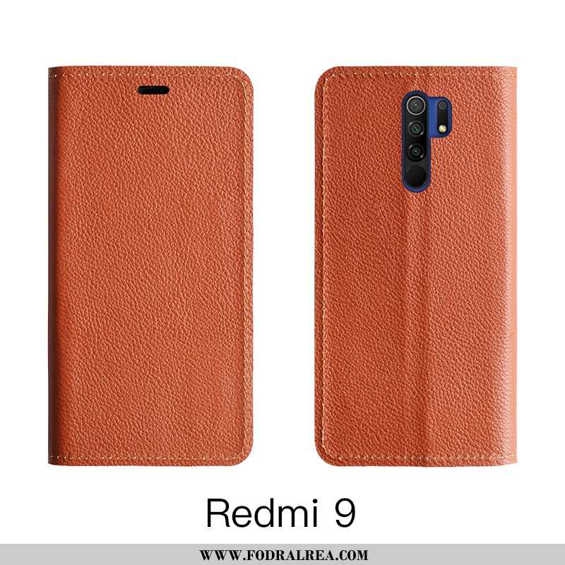 Skal Xiaomi Redmi 9 Läderfodral Röd Mobil Telefon, Fodral Xiaomi Redmi 9 Skydd All Inclusive Mörkblå