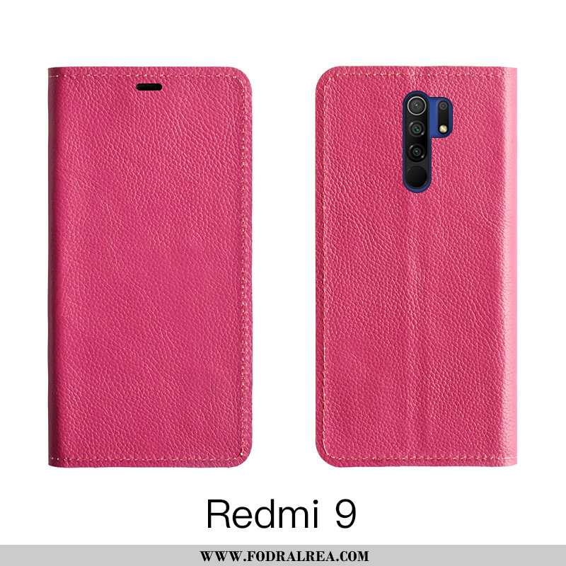 Skal Xiaomi Redmi 9 Läderfodral Röd Mobil Telefon, Fodral Xiaomi Redmi 9 Skydd All Inclusive Mörkblå