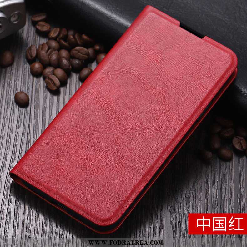 Skal Xiaomi Redmi 9 Läderfodral Täcka Ny, Fodral Xiaomi Redmi 9 Enkel Reversibel Vinröd