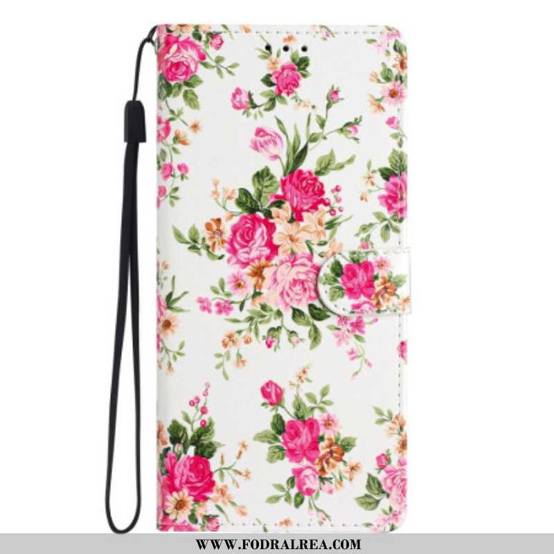 Fodral Moto G73 5G Med Kedjar Rem Liberty Flowers