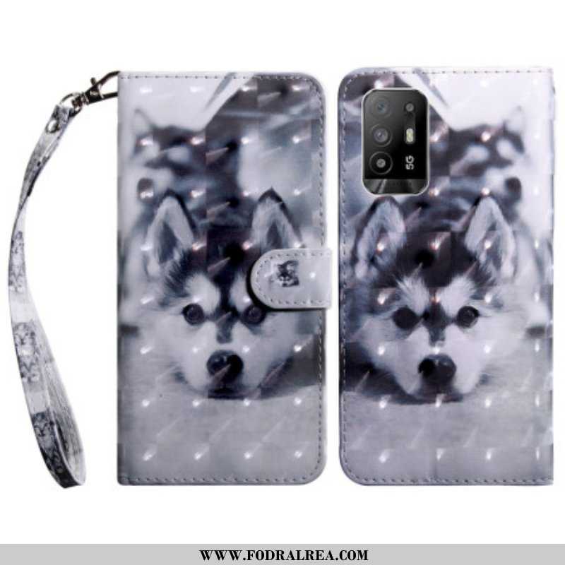 Fodral Oppo A94 5G Husky Hund Med Snöre