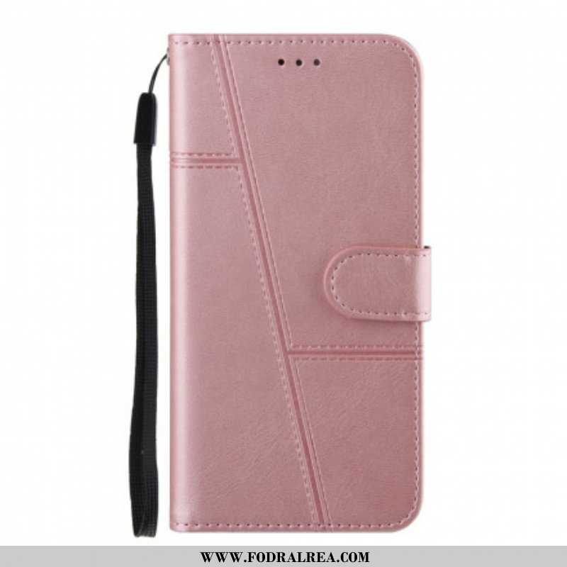 Fodral Oppo A94 5G Med Kedjar Strappy Geo Lädereffekt