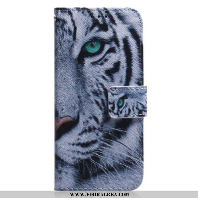 Fodral Oppo Reno 8 Med Kedjar Strappy White Tiger