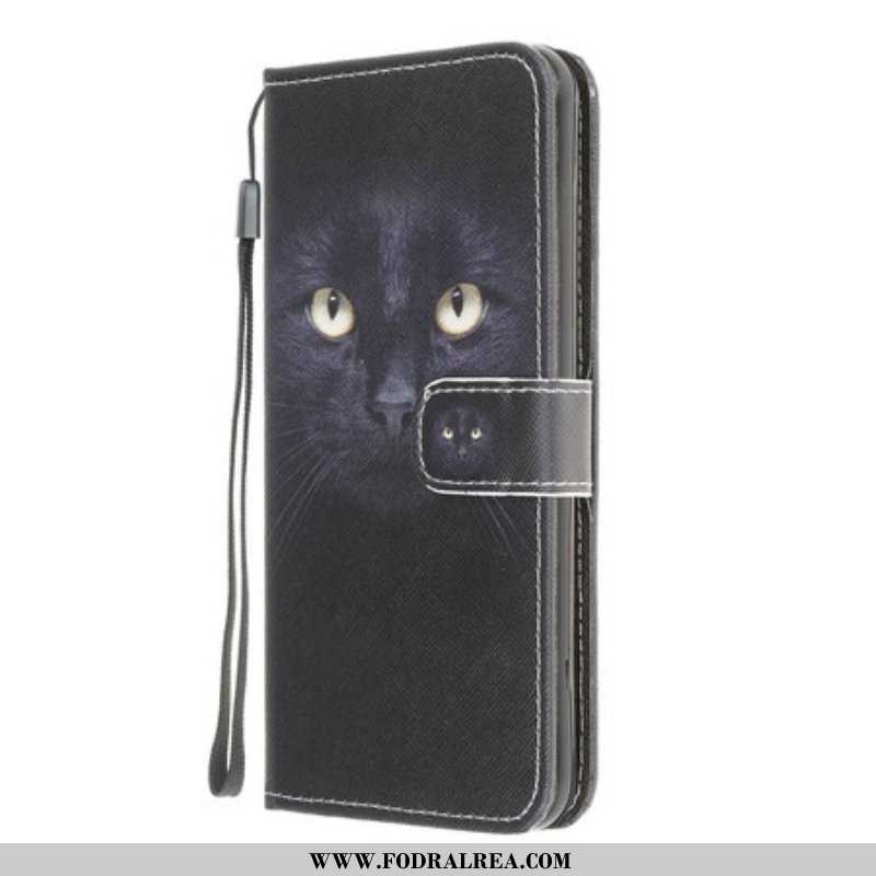 Fodral Samsung Galaxy A42 5G Med Kedjar Strappy Black Cat Eyes