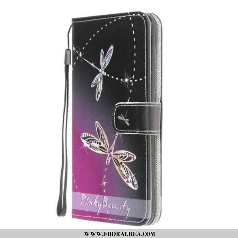 Fodral Samsung Galaxy A42 5G Med Kedjar Strappy Dragonflies