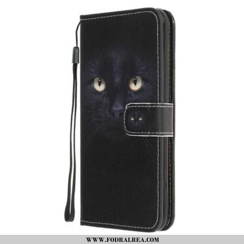 Fodral Samsung Galaxy A52 4G / A52 5G / A52s 5G Med Kedjar Strappy Black Cat Eyes