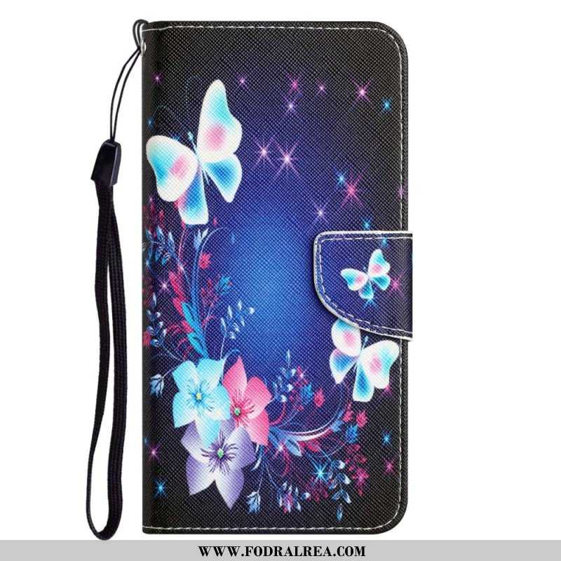 Fodral Samsung Galaxy A53 5G Med Kedjar Fairy Butterflies With Lanyard