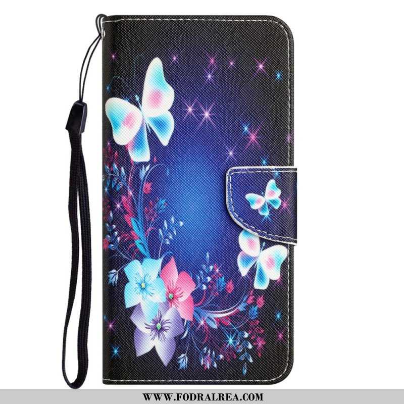 Fodral Samsung Galaxy A54 5G Med Kedjar Fairy Butterflies With Lanyard