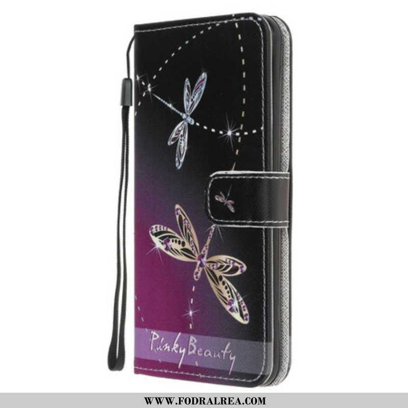 Fodral Samsung Galaxy M12 / A12 Med Kedjar Strappy Dragonflies