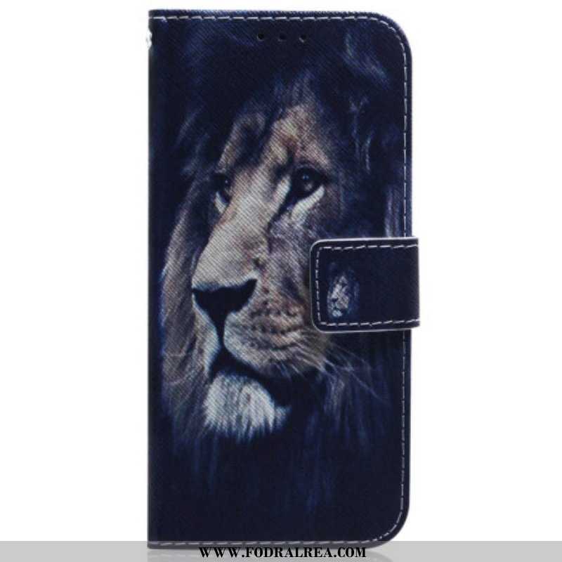 Fodral Samsung Galaxy M13 Med Kedjar Lanyard Lion