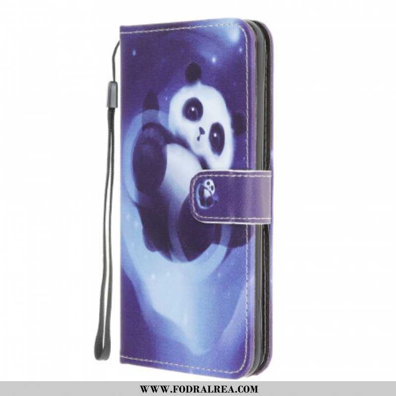 Fodral Samsung Galaxy M32 Med Kedjar Panda Space Med Lanyard