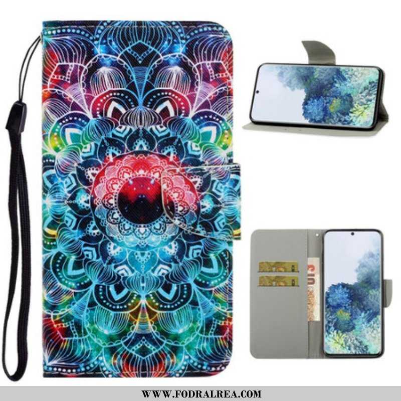 Fodral Samsung Galaxy S21 5G Med Kedjar Flashig Strappy Mandala