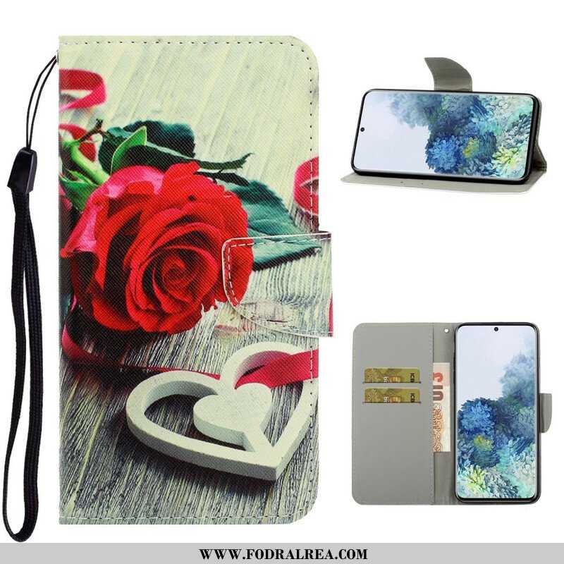 Fodral Samsung Galaxy S21 5G Med Kedjar Färgglada Strappy Blommor