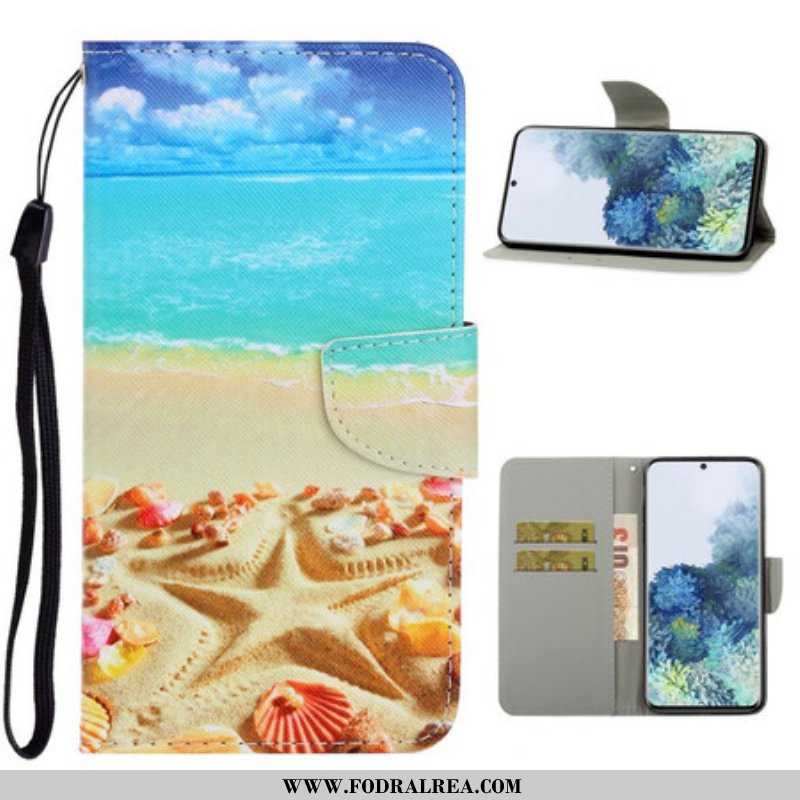 Fodral Samsung Galaxy S21 5G Med Kedjar Lanyard Beach