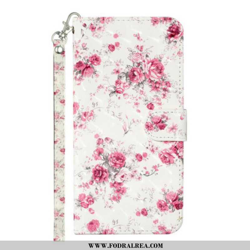 Fodral Samsung Galaxy S21 5G Med Kedjar Strap Light Spot Flowers