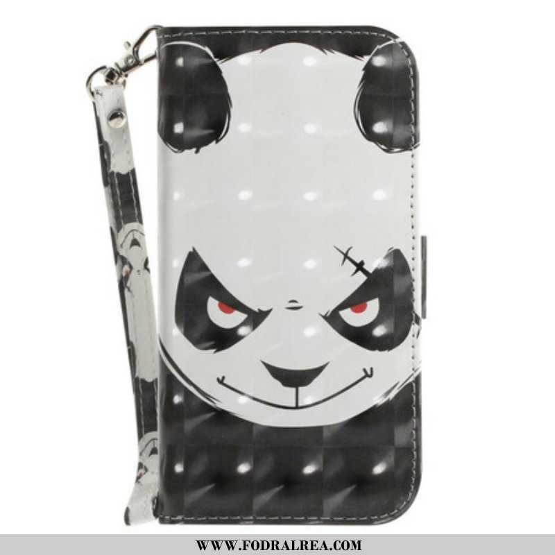 Fodral Samsung Galaxy S21 FE Med Kedjar Arg Panda Med Snodd