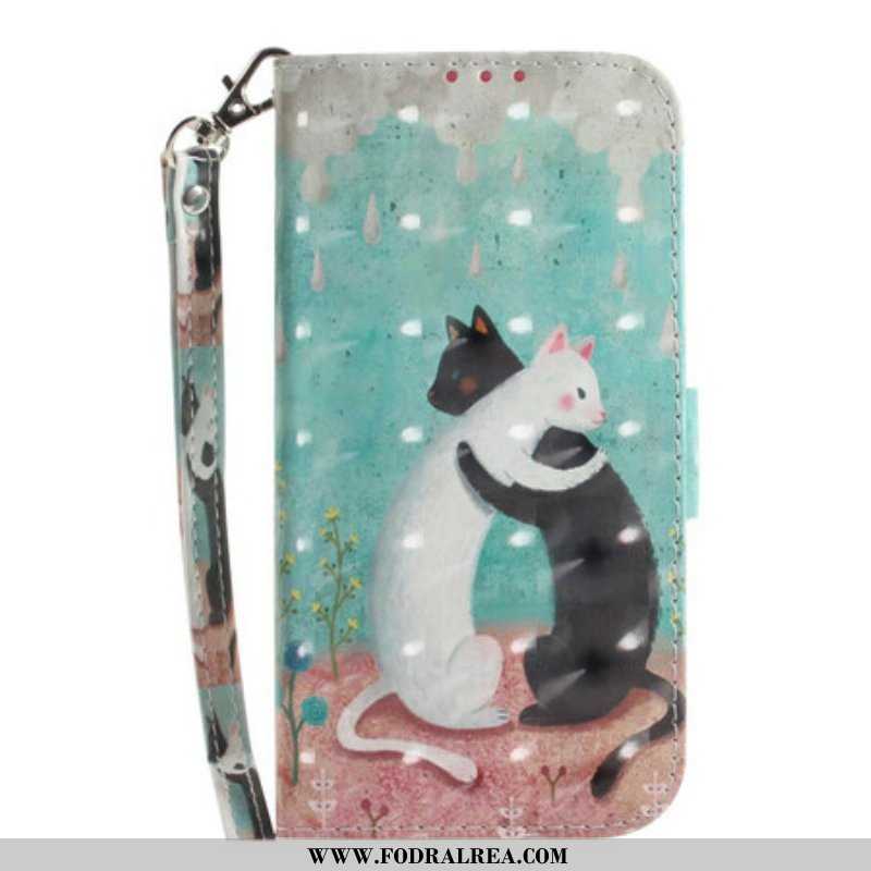 Fodral Samsung Galaxy S21 FE Med Kedjar Strappy Cat Friends