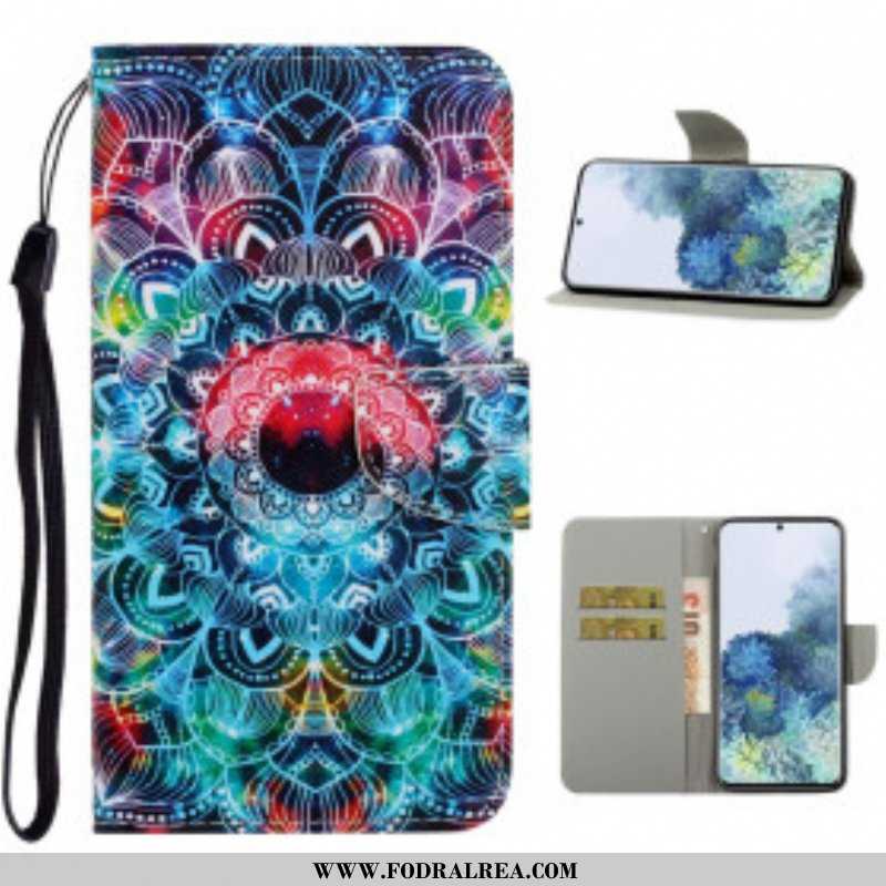 Fodral Samsung Galaxy S21 Ultra 5G Med Kedjar Flashig Strappy Mandala