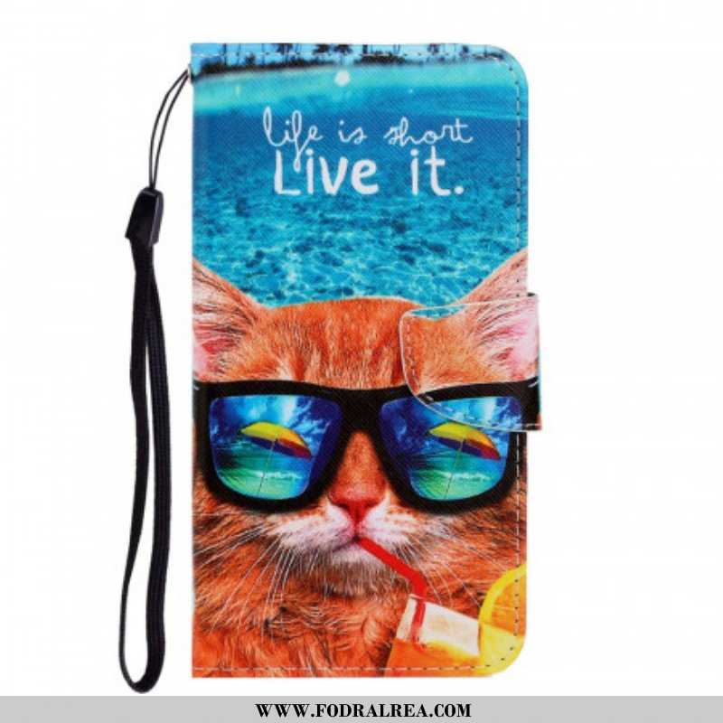 Fodral Samsung Galaxy S22 Ultra 5G Med Kedjar Cat Live It Strappy