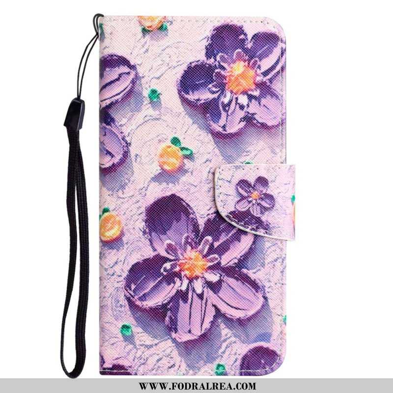 Fodral Samsung Galaxy S23 Plus 5G Med Kedjar Endast Strap Flowers