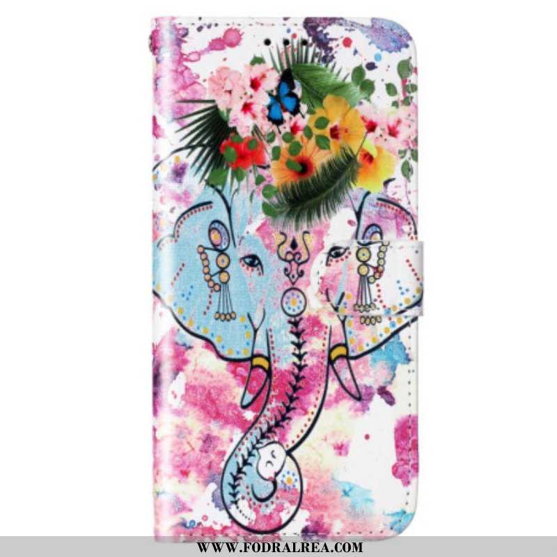 Fodral Samsung Galaxy S23 Plus 5G Med Kedjar Tribal Elefant Med Rem