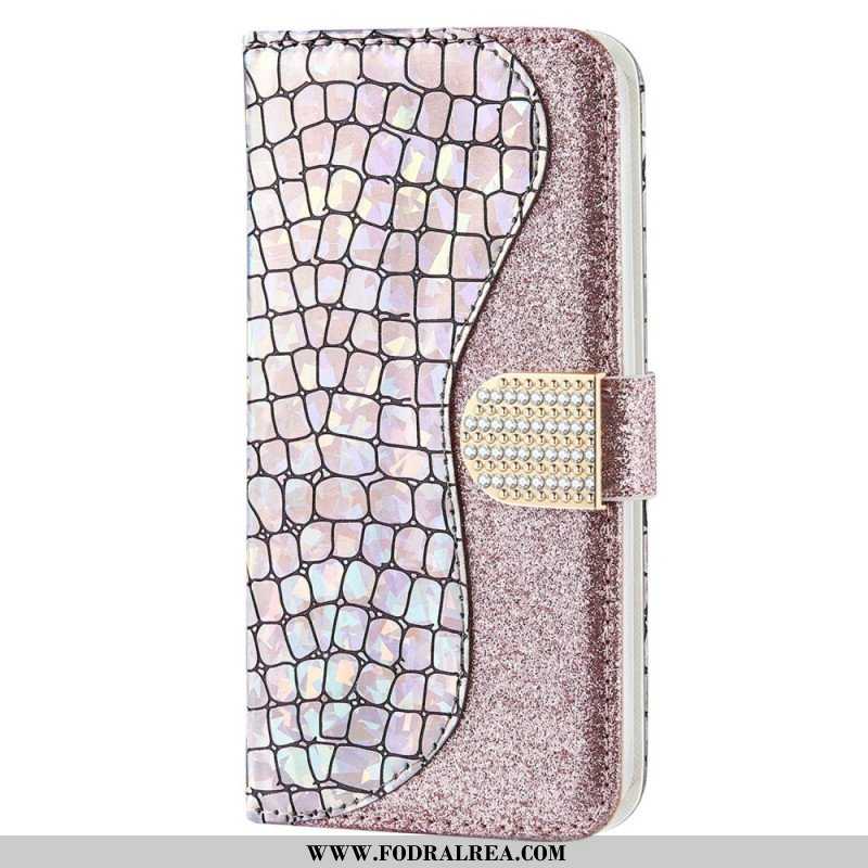 Fodral Samsung Galaxy S23 Ultra 5G Krokodil Diamanter