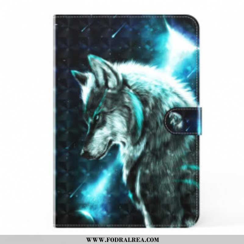 Fodral Samsung Galaxy Tab S8 / Tab S7 Faux Leather Wolf