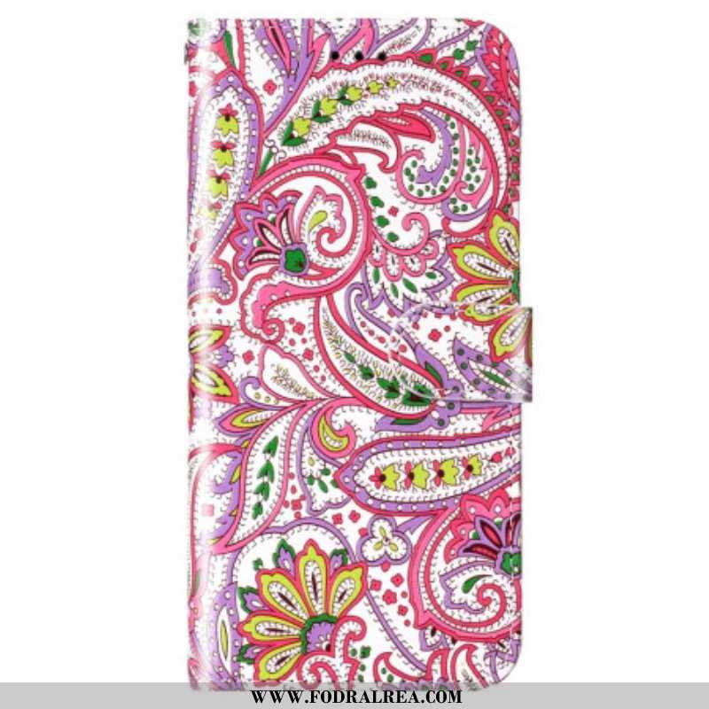 Fodral Xiaomi 12 Lite Med Kedjar Strappy Paisley Mönster