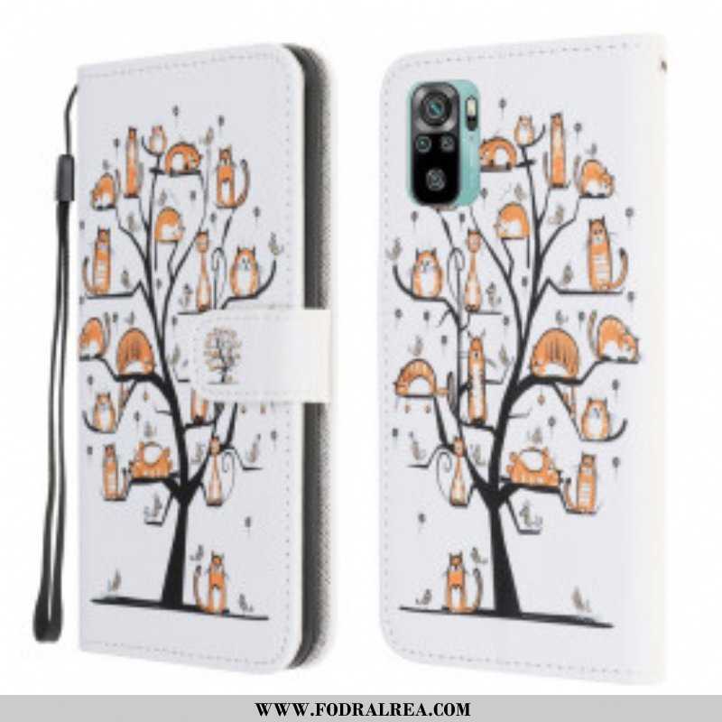 Fodral Xiaomi Redmi Note 10 / 10S Med Kedjar Funky Cats Med Rem