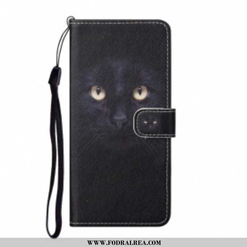 Fodral Xiaomi Redmi Note 10 Pro Med Kedjar Strappy Black Cat Eyes