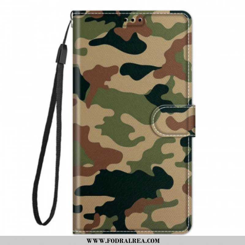 Fodral Xiaomi Redmi Note 10 Pro Med Kedjar Strappy Militär Kamouflage