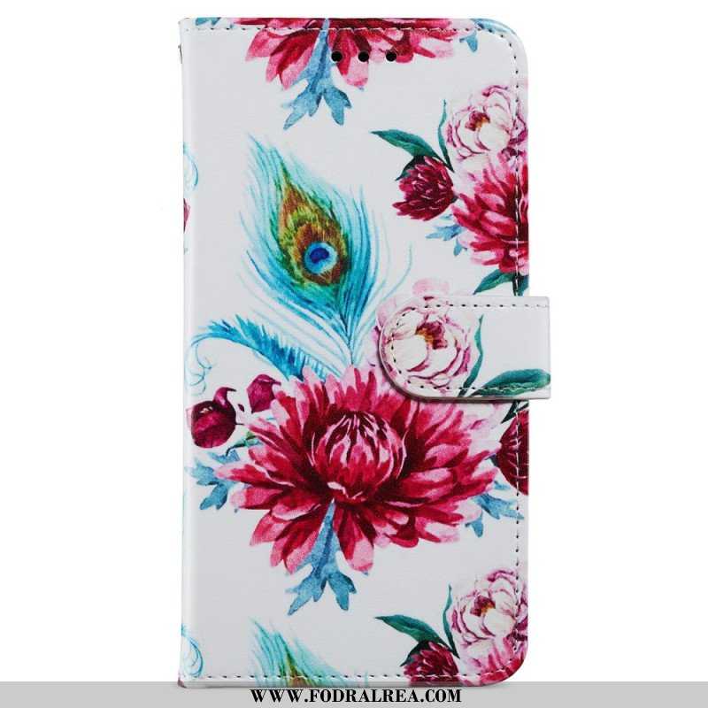 Fodral iPhone 15 Med Kedjar Liberty Blommor Med Rem