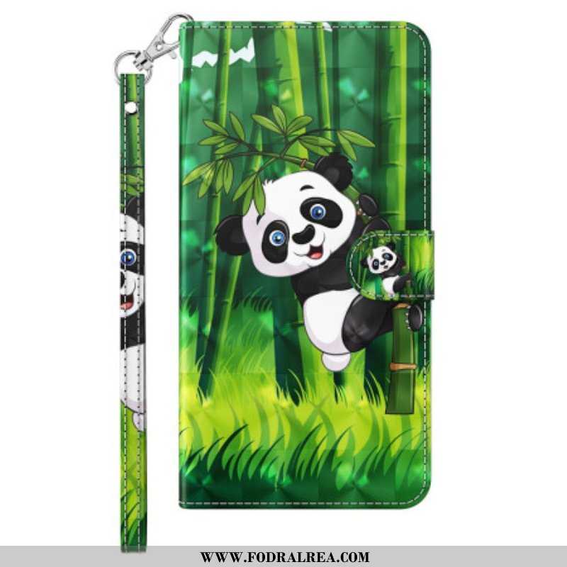 Fodral iPhone 15 Pro Max Med Kedjar 3d Bamboo Panda Med Rem