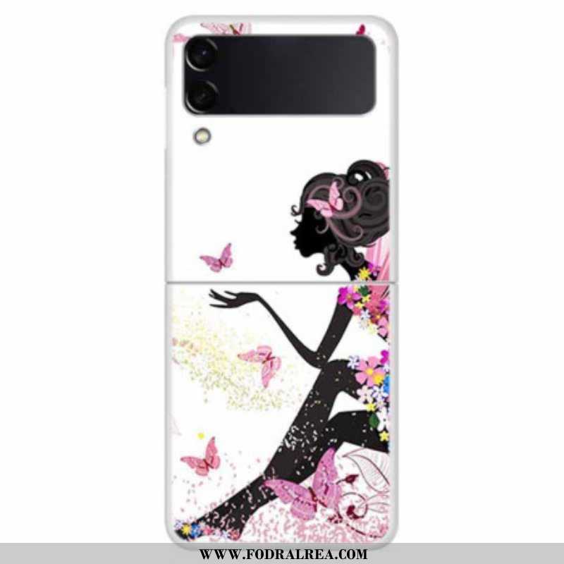 Folio-fodral Mobilskal Samsung Galaxy Z Flip 4 Läderfodral Blomma Fe