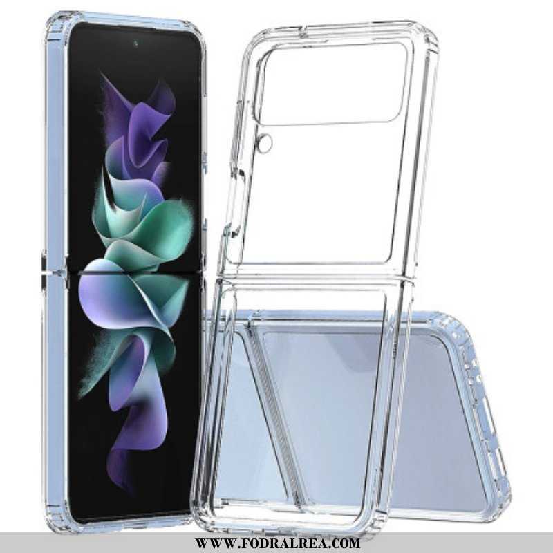 Folio-fodral Mobilskal Samsung Galaxy Z Flip 4 Läderfodral Transparent Förstärkt Kontur