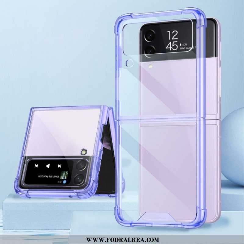 Folio-fodral Mobilskal Samsung Galaxy Z Flip 4 Läderfodral Transparenta Gkk-förstärkta Hörn