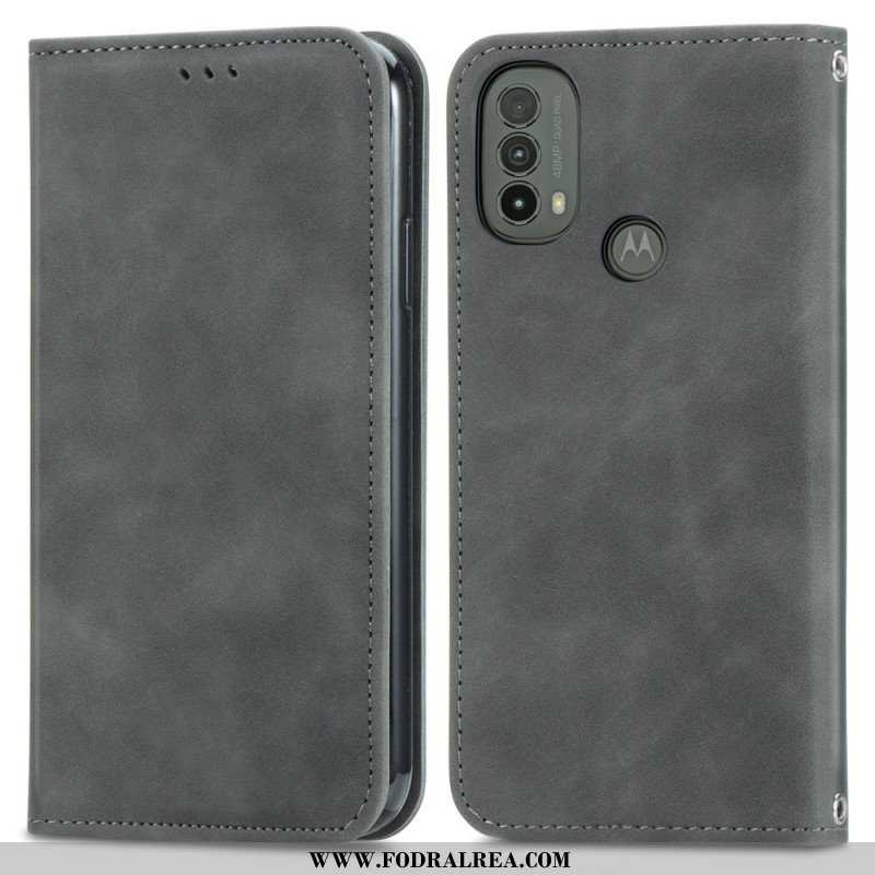 Folio-fodral Moto E40 / E30 / E20 Läderfodral Skin-touch Design