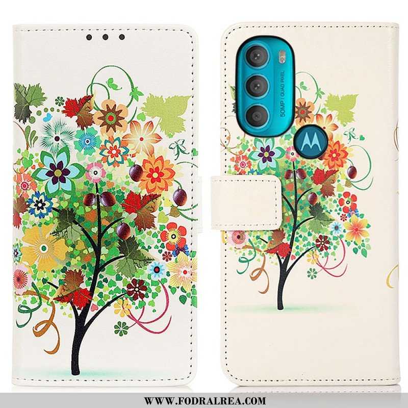 Folio-fodral Moto G71 5G Blommande Träd