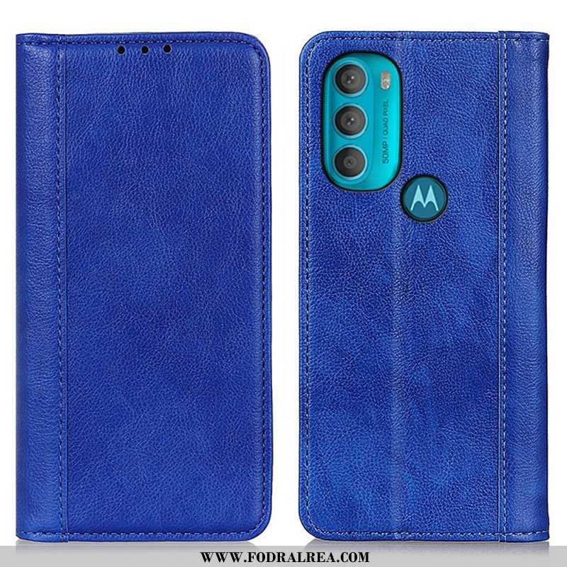 Folio-fodral Moto G71 5G Läderfodral Elegance Split Litchi Läder