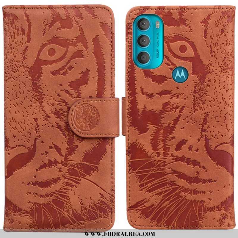 Folio-fodral Moto G71 5G Tiger Face Print