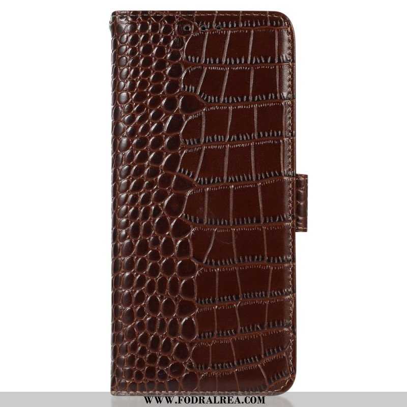 Folio-fodral Moto G73 5G Crocodile Style Rfid